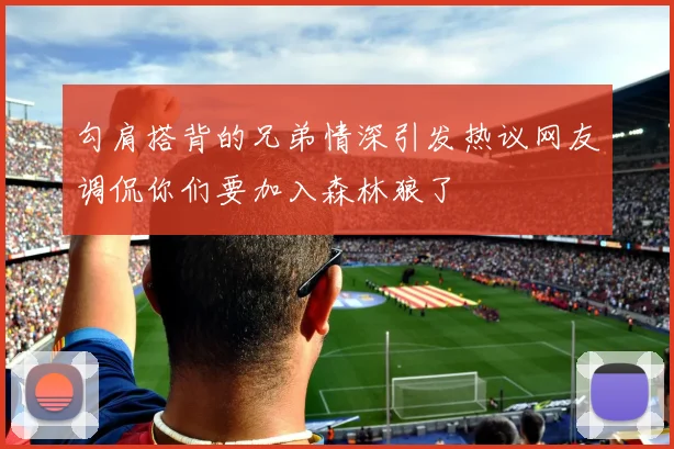 勾肩搭背的兄弟情深引发热议网友调侃你们要加入森林狼了